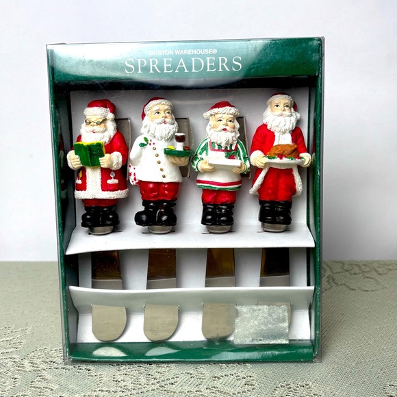Vintage 1996 Resin Santa Claus Chef Spreaders Set 4 Boston Warehouse‎ Christmas - Picture 1 of 7